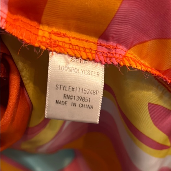 ODDY Orange Pink Graphic 3/4 Sleeve Blouse - Picture 6 of 7